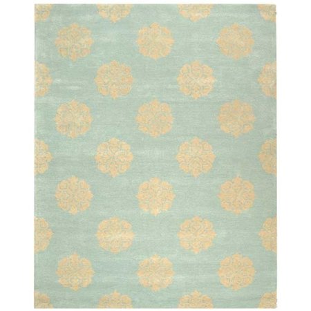 SAFAVIEH 8 x 8 ft. Round Contemporary Soho Turquoise Hand Tufted Rug SOH424A-8R